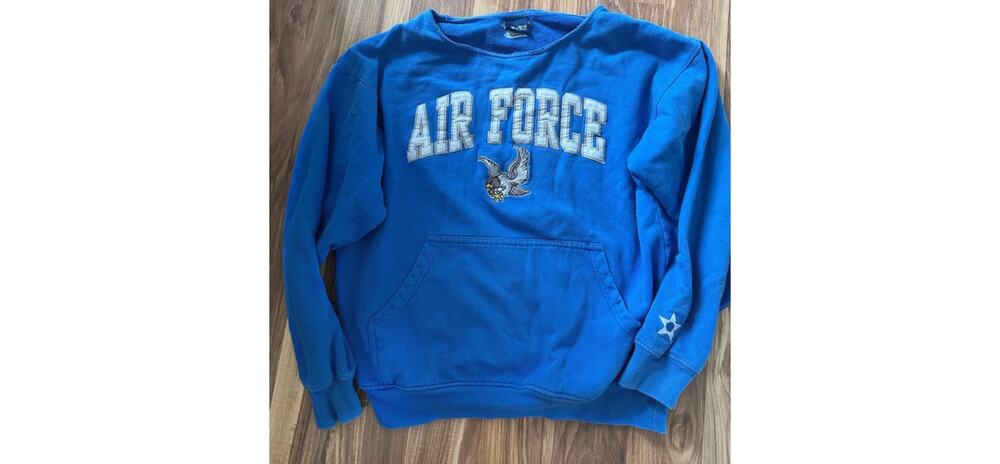 Air Force Logo Blue Off Shoulder Sweatshirt